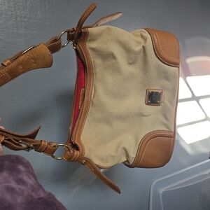 Dooney & Bourke Tan and Brown Shoulder Bag